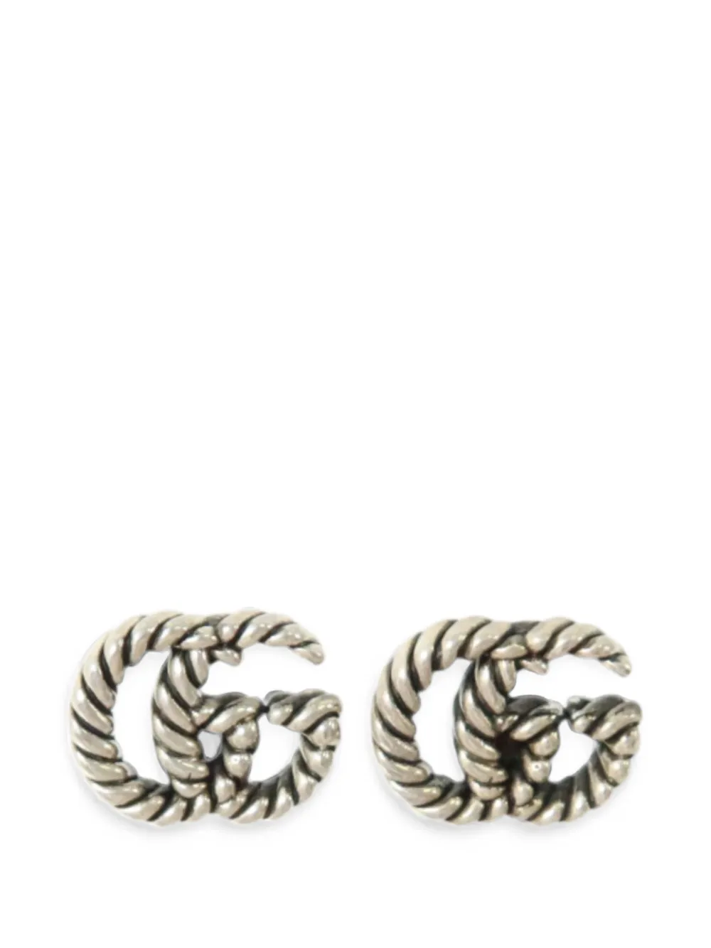 Gucci Pre-Owned GG Marmont twisted stud earrings - Argento