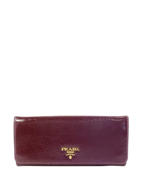 Prada Pre-Owned logo-plaque patent wallet