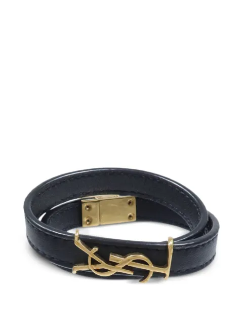 Saint Laurent Pre-Owned YSL calfskin leather bracelet