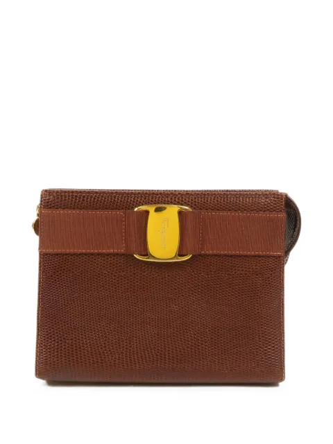 Ferragamo Pre-Owned Vara ribbon-detail mini leather clutch bag