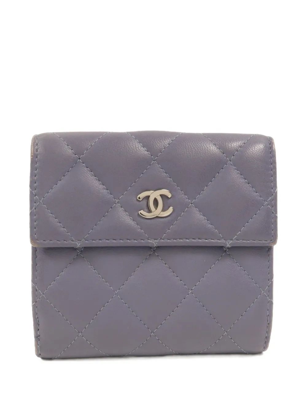 CHANEL Pre-Owned small Classic CC diamond-quilted flap wallet - Viola