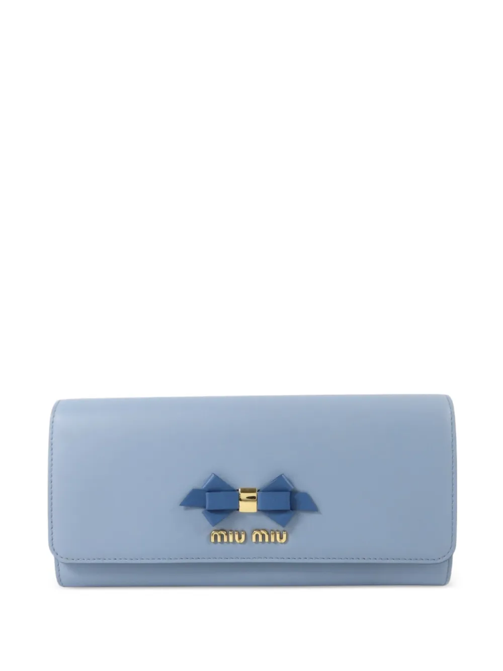 Miu Miu Pre-Owned bow-detail leather wallet - Blu