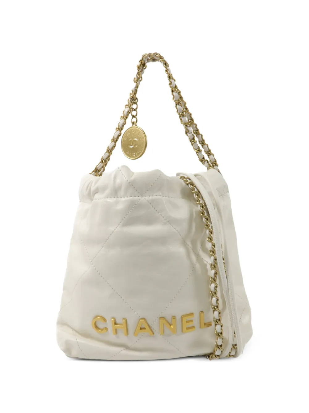CHANEL Pre-Owned mini Chanel 22 chain tote bag - Bianco