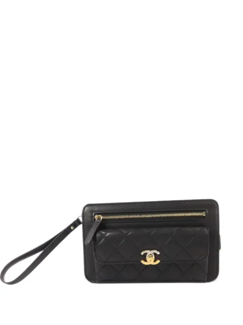 CHANEL Pre-Owned CC turn-lock quilted clutch bag
