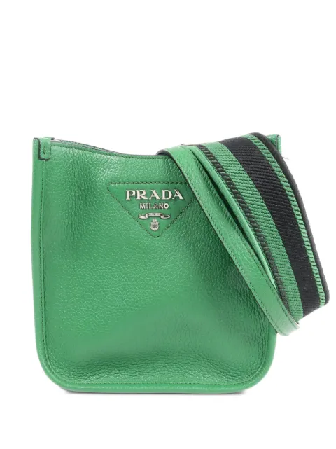 Prada Pre-Owned Mini Schultertasche aus Leder mit Logo-Plakette
