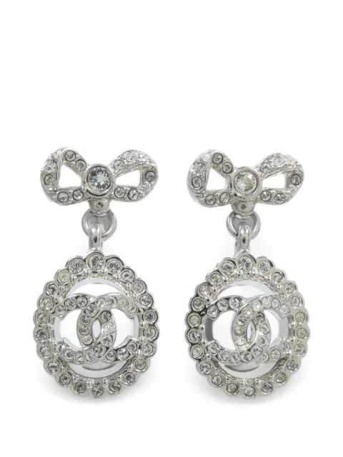 CHANEL Pre-Owned CC bow earrings