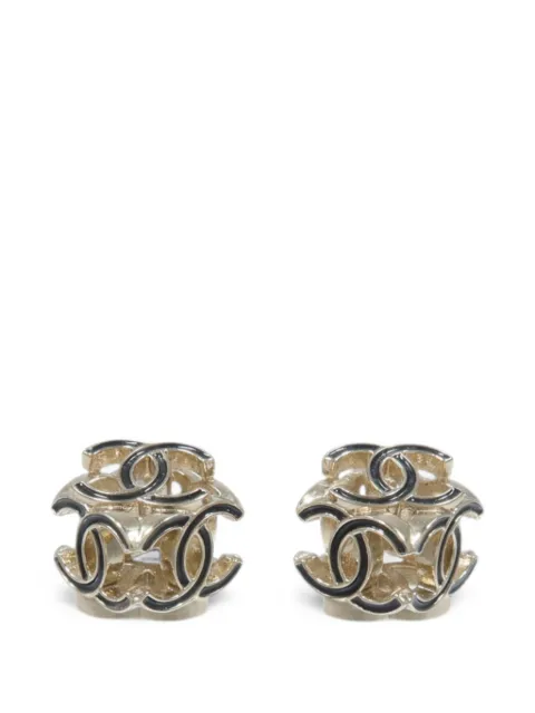 CHANEL Pre-Owned CC Logo cube earrings