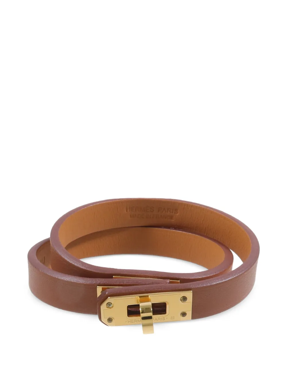 Hermès Pre-Owned bracelet Kelly Double Tour en cuir (2021) - Or Hermès Pre-Owned bracelet Kelly Double Tour en cuir (2021) - Or