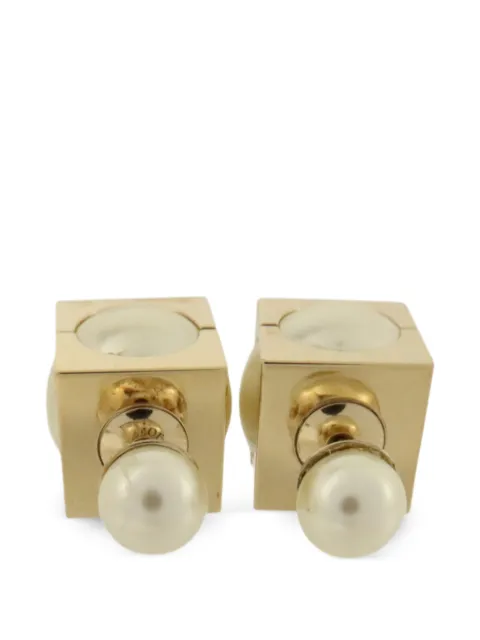 Christian Dior Pre-Owned aretes con logo CD
