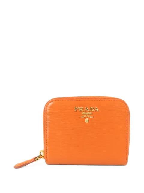 Prada Pre-Owned logo-plaque zip-around card case