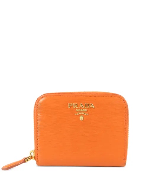 Prada Pre-Owned logo-plaque zip-around card case