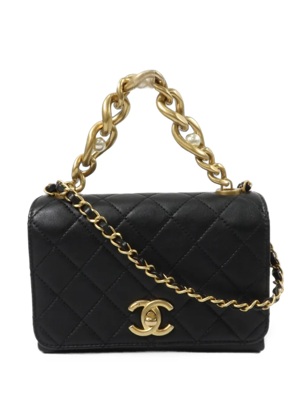 CHANEL Pre-Owned Schultertasche mit CC-Drehverschluss - Schwarz