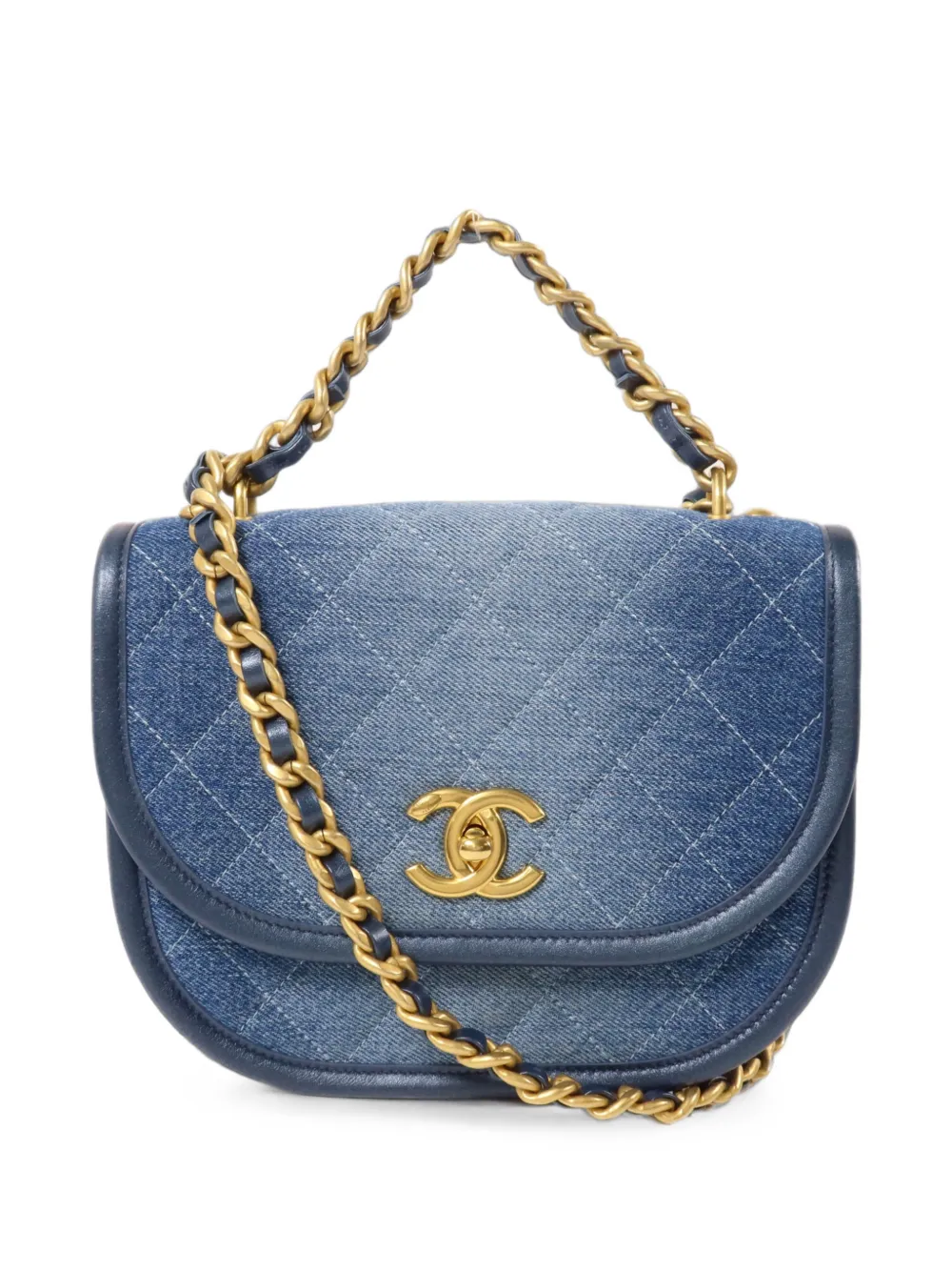 CHANEL Pre-Owned small CC quilted two-way tote bag - Blu