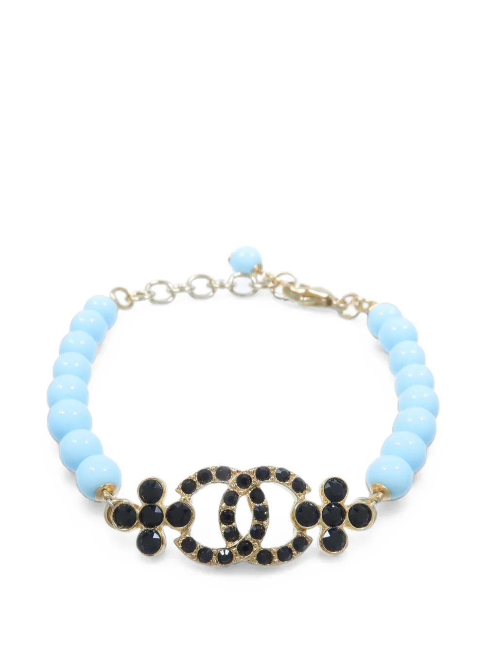 CHANEL Pre-Owned bracelet CC serti de cristaux - Or CHANEL Pre-Owned bracelet CC serti de cristaux - Or
