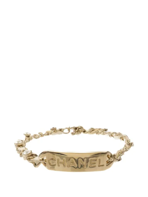 CHANEL Pre-Owned collar con placa del logo