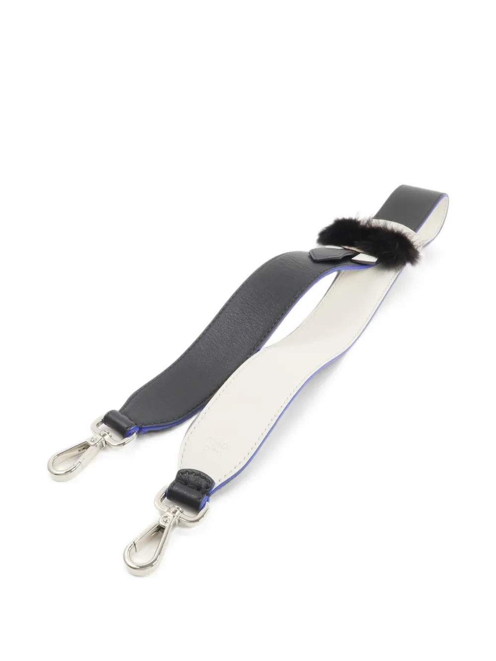 Pre-owned Fendi Strap You Fur-trim Bag Strap In Black