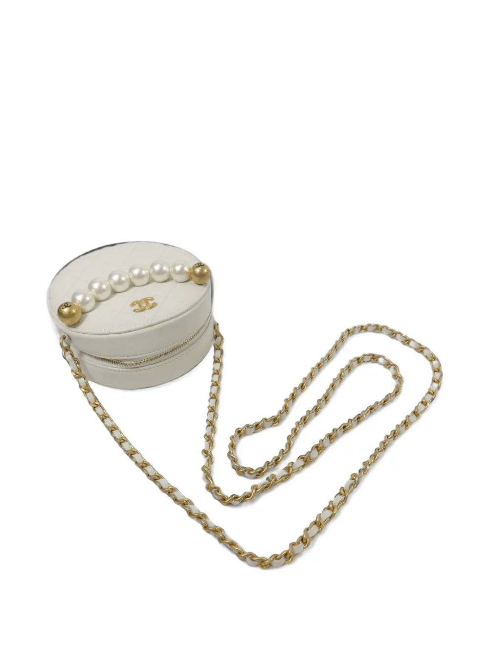 CHANEL Pre-Owned mini Quilted CC chain shoulder bag - Bianco