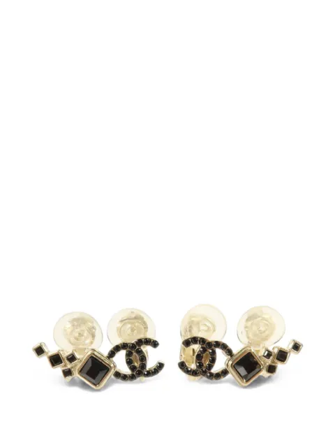 CHANEL Pre-Owned CC crystal-embellished clip-on earrings