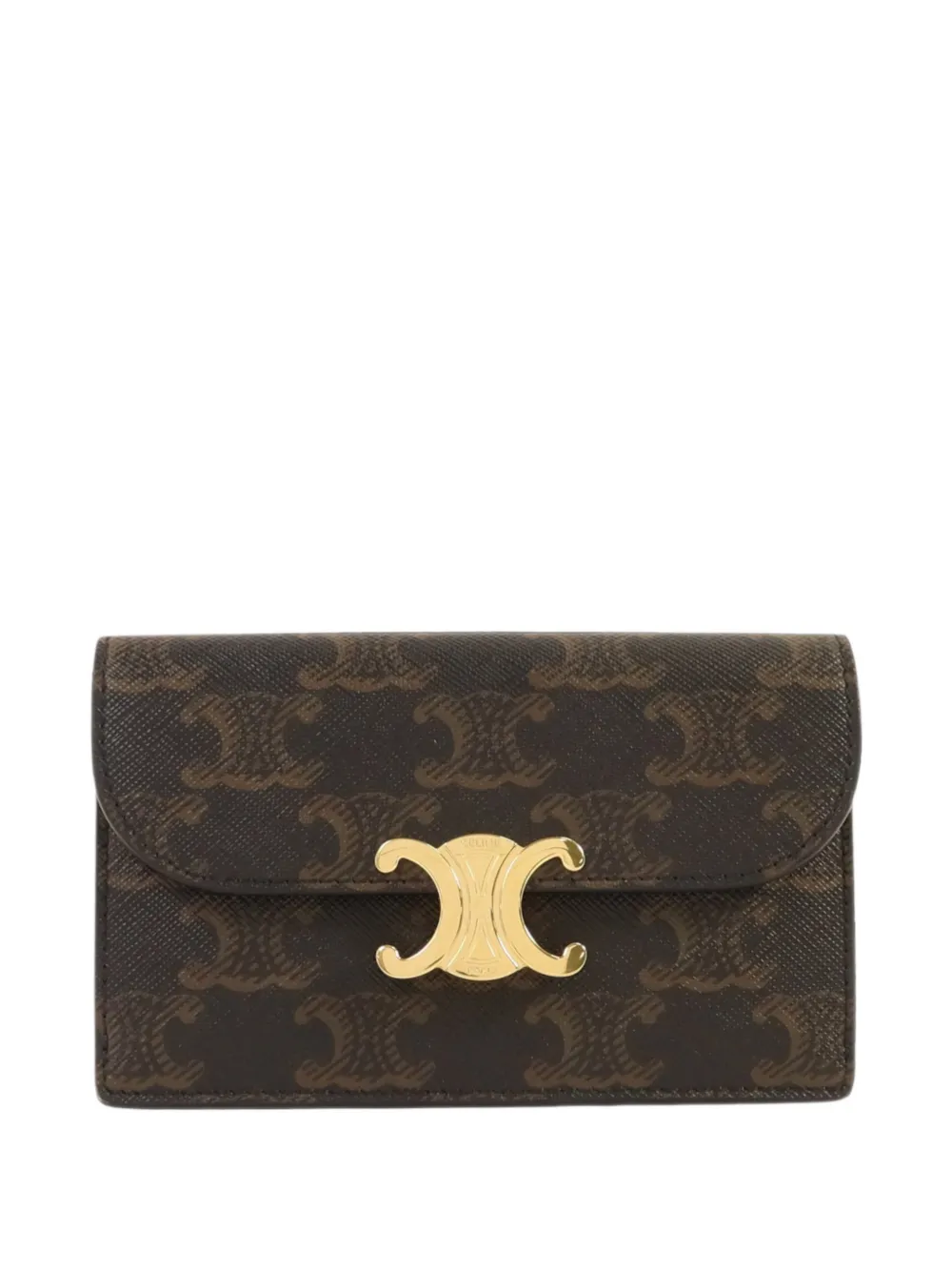 Celine Pre-Owned Triomphe flap card holder - Marrone