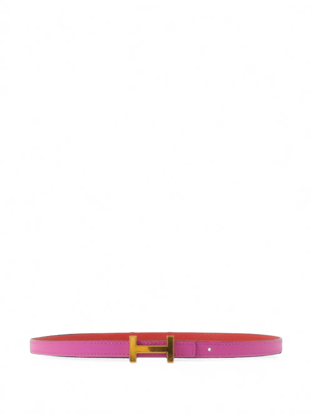 Pre-owned Hermes Focus H-logo Belt In Pink
