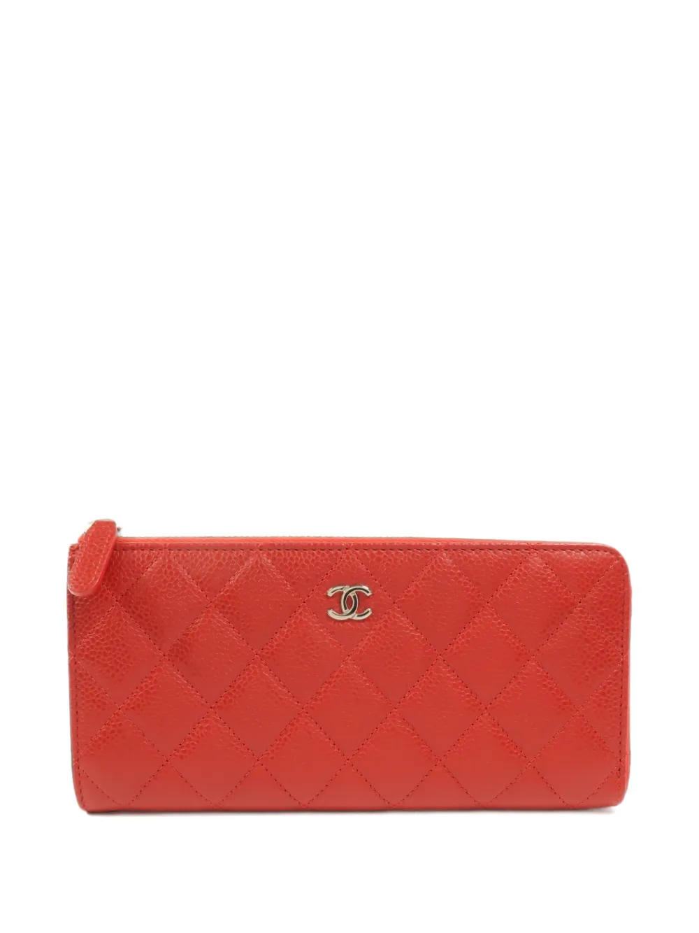 CHANEL Pre-Owned CC diamond-quilted wallet - Rosso