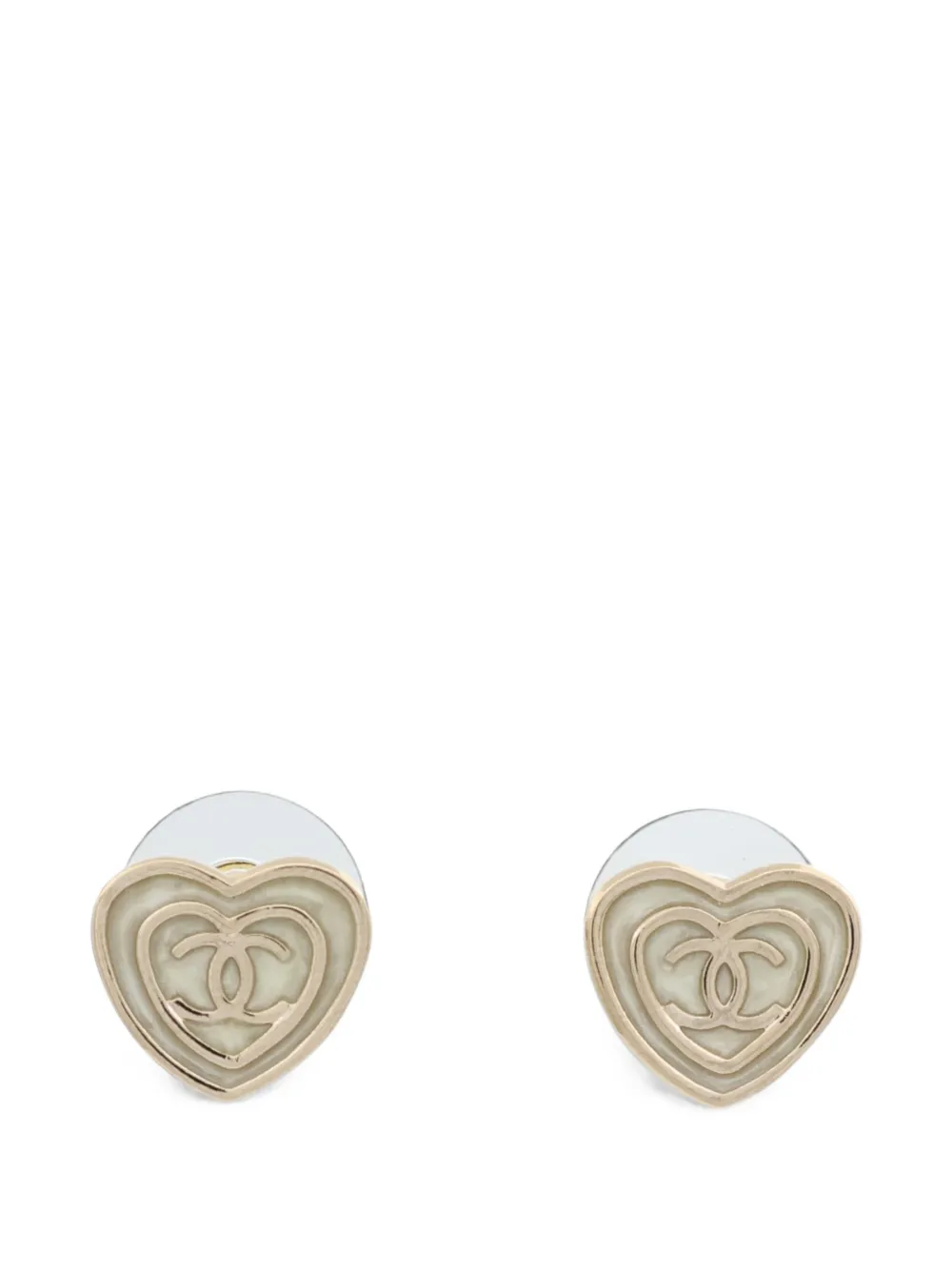 CHANEL Pre-Owned CC heart earrings - Oro