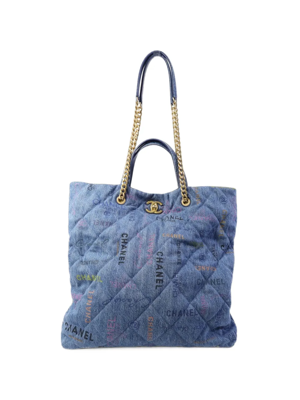 CHANEL Pre-Owned quilted CC turn-lock tote bag - Blu