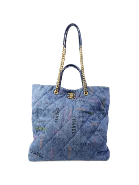 CHANEL Pre-Owned стеганая сумка-тоут с декором CC Turn-lock