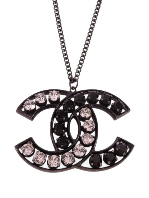 CHANEL Pre-Owned crystal and rhinestone interlocking CC necklace
