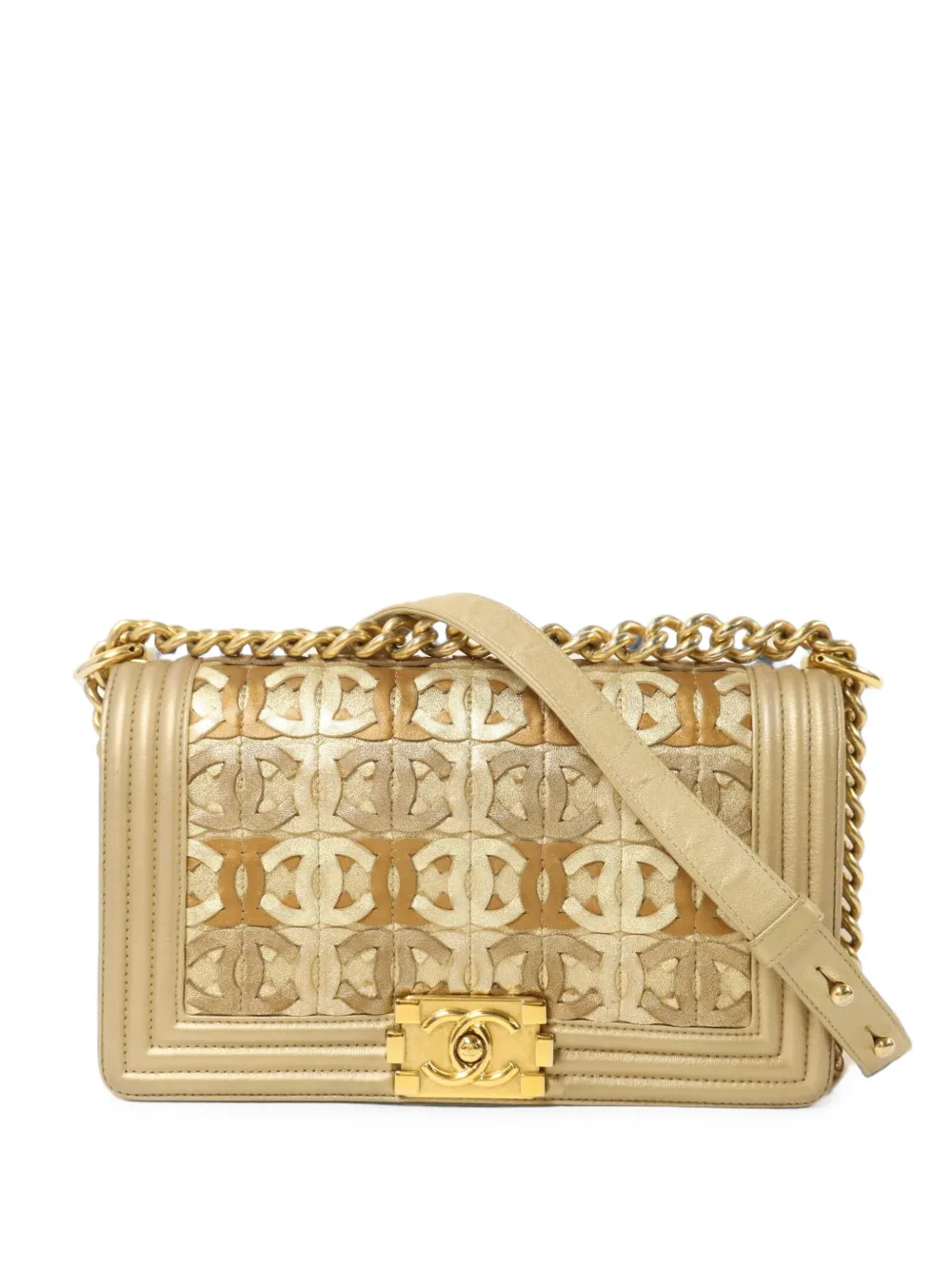 CHANEL Pre-Owned Boy Chanel Schultertasche 25cm - Gold