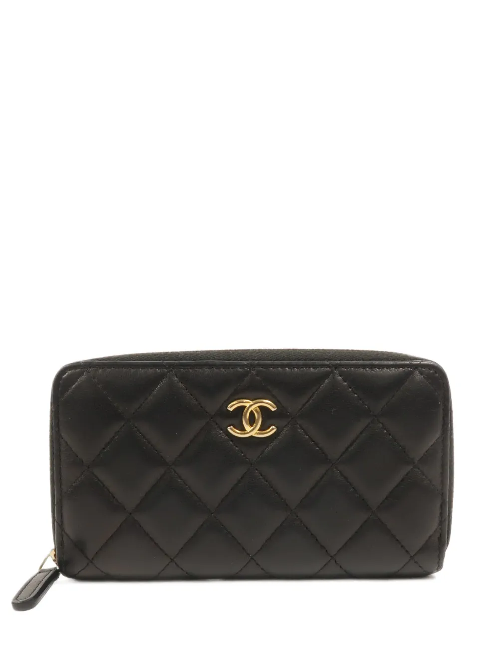 CHANEL Pre-Owned CC quilted zipper wallet - Nero