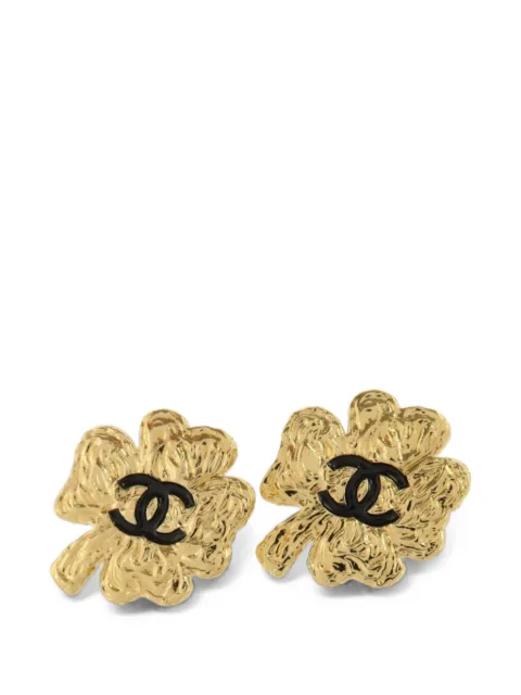 CHANEL Pre-Owned CC clover earrings