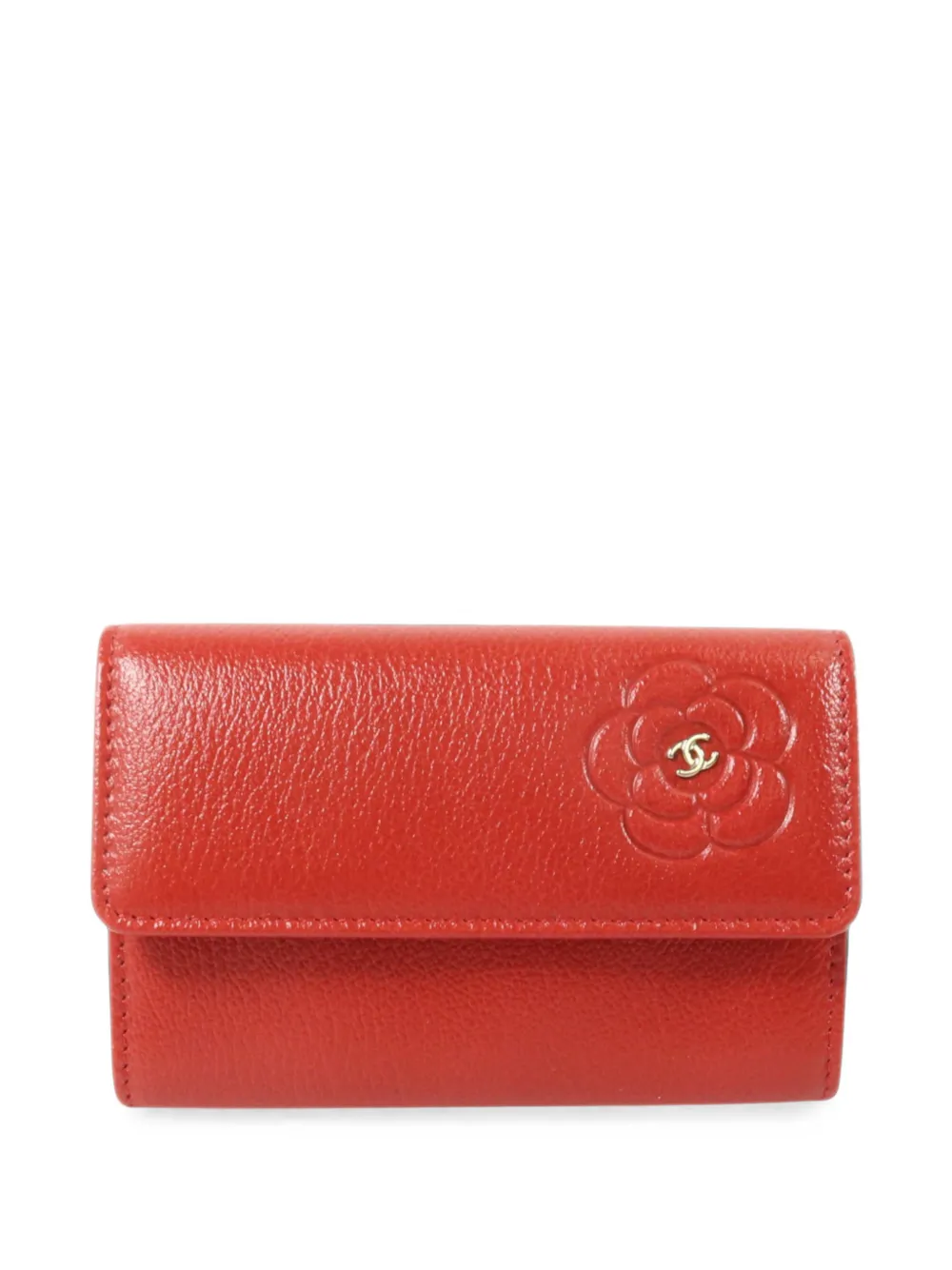 CHANEL Pre-Owned Camellia CC card holder - Rosso