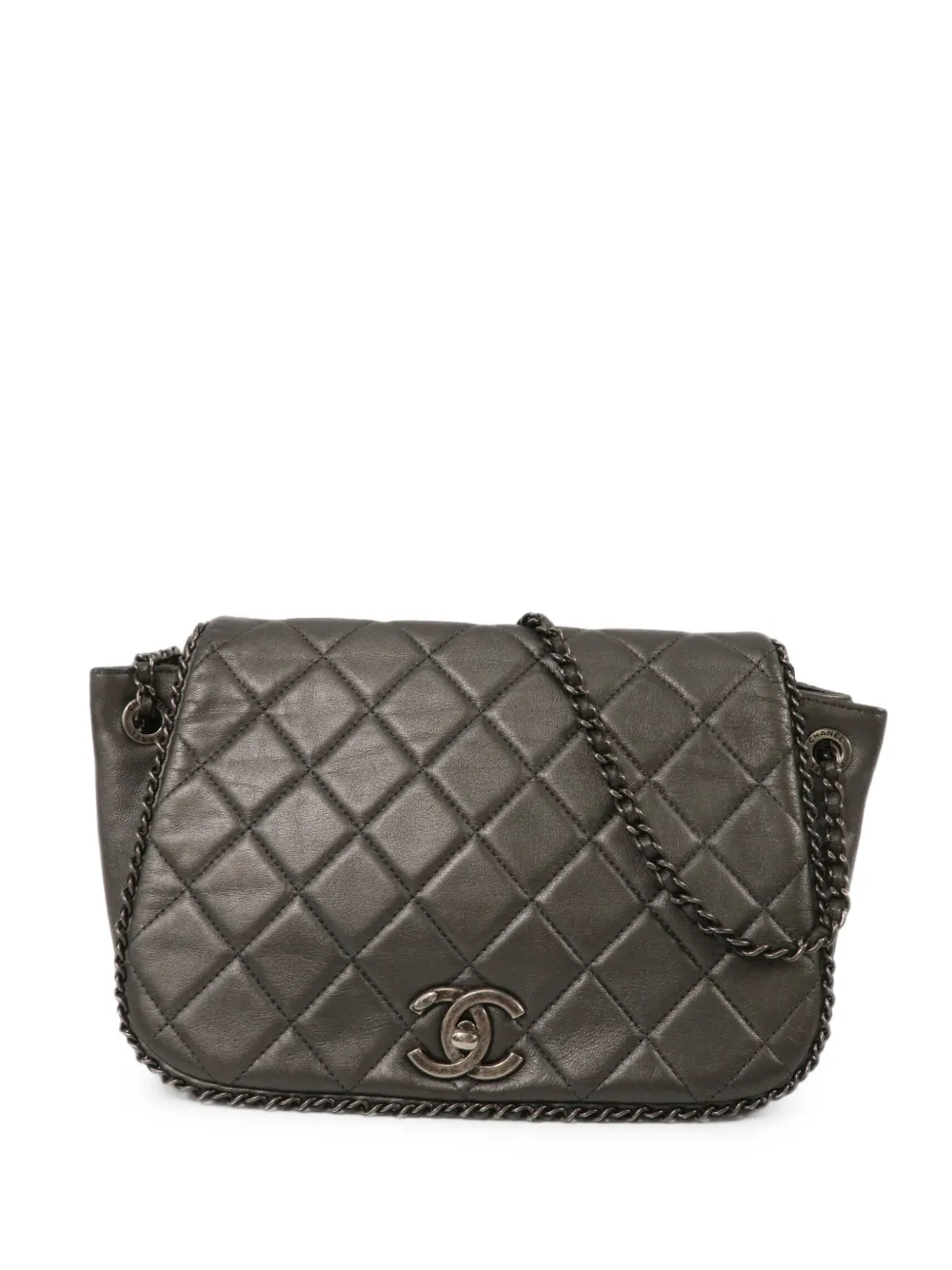 CHANEL Pre-Owned CC quilted chain shoulder bag - Grigio