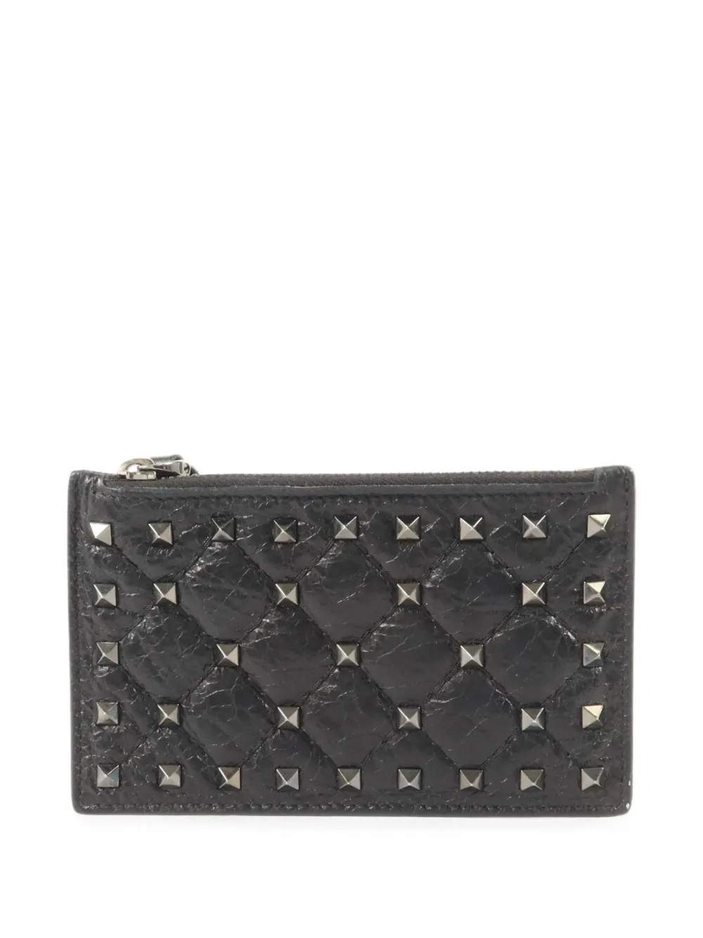 Valentino Garavani Pre-Owned Rockstud Spike quilted card case - Nero
