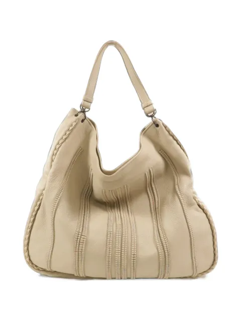 Bottega Veneta Pre-Owned braided-trim leather shoulder bag