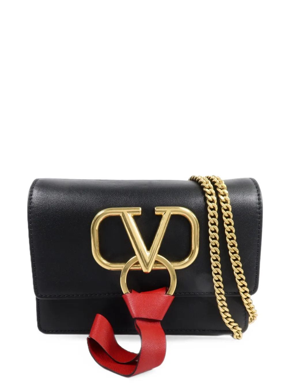 Valentino Garavani Pre-Owned VLogo ribbon mini shoulder bag - Nero