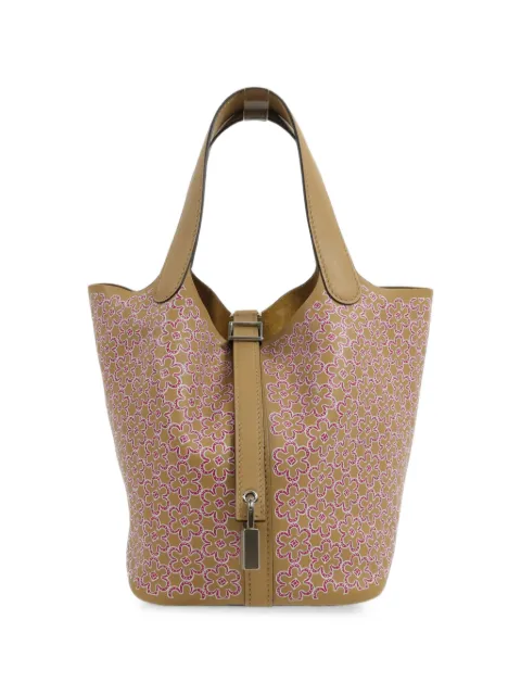 Hermès Pre-Owned Picotin PM floral-print tote bag