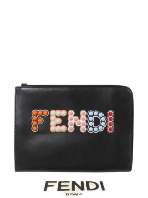 Fendi Pre-Owned studded clutch bag