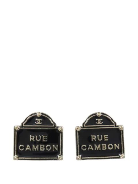 CHANEL Pre-Owned Rue Cambon CC-interlocking earrings