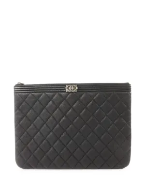 新品未使用☆CHANEL ブラック キルティング クラッチバッグ☆ポーチ☆ CHANEL Pre-Owned キルティング クラッチバッグ | ブラック | FARFETCH JP