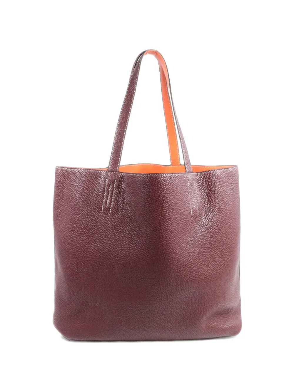 Hermès Pre-Owned Double Sens Clemence leather tote bag - Marrone