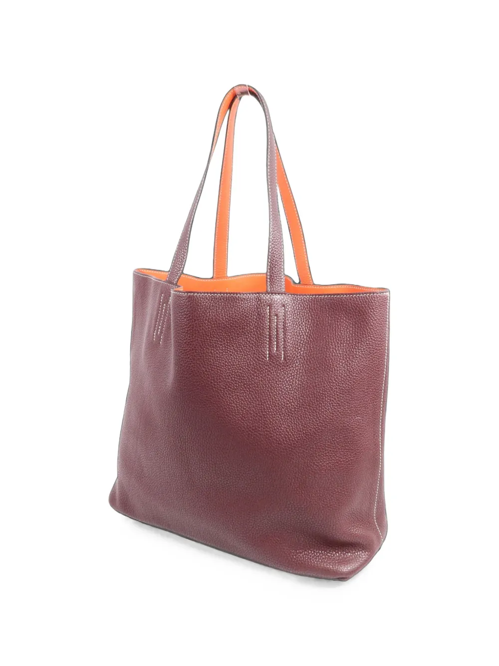 Hermès Pre-Owned Double Sens Clemence leather tote bag Bruin