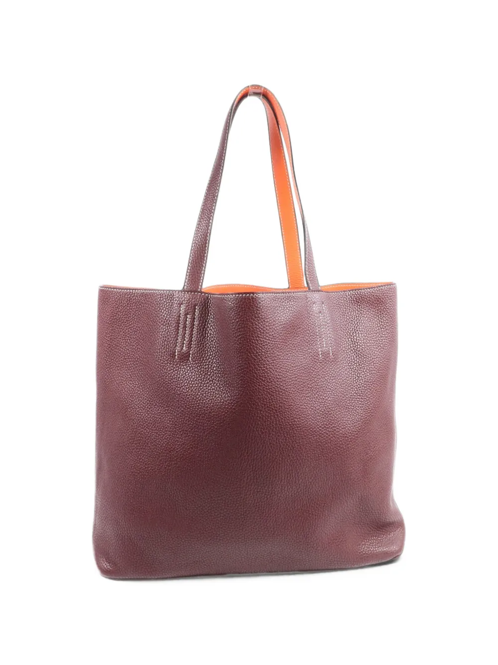 Hermès Pre-Owned Double Sens Clemence leather tote bag Bruin
