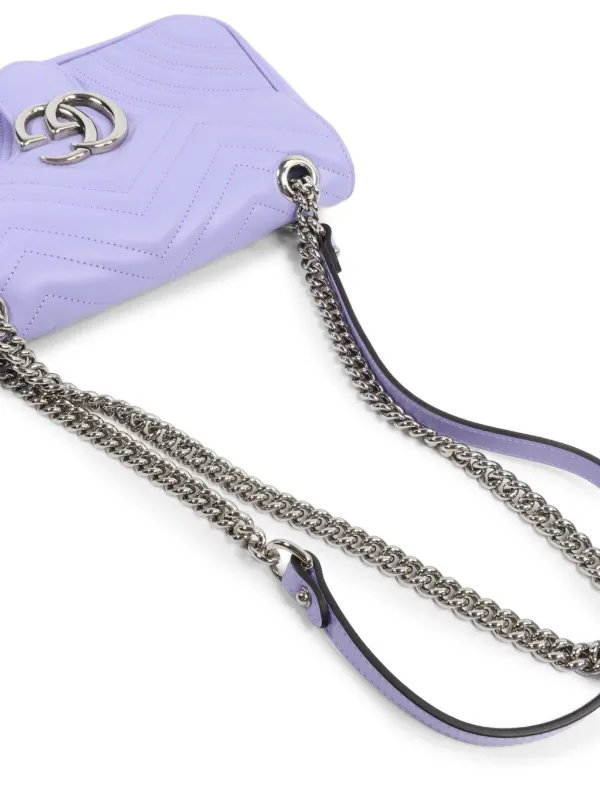 Gucci Pre-Owned GG Marmont Chain Shoulder Bag | Purple | FARFETCH
