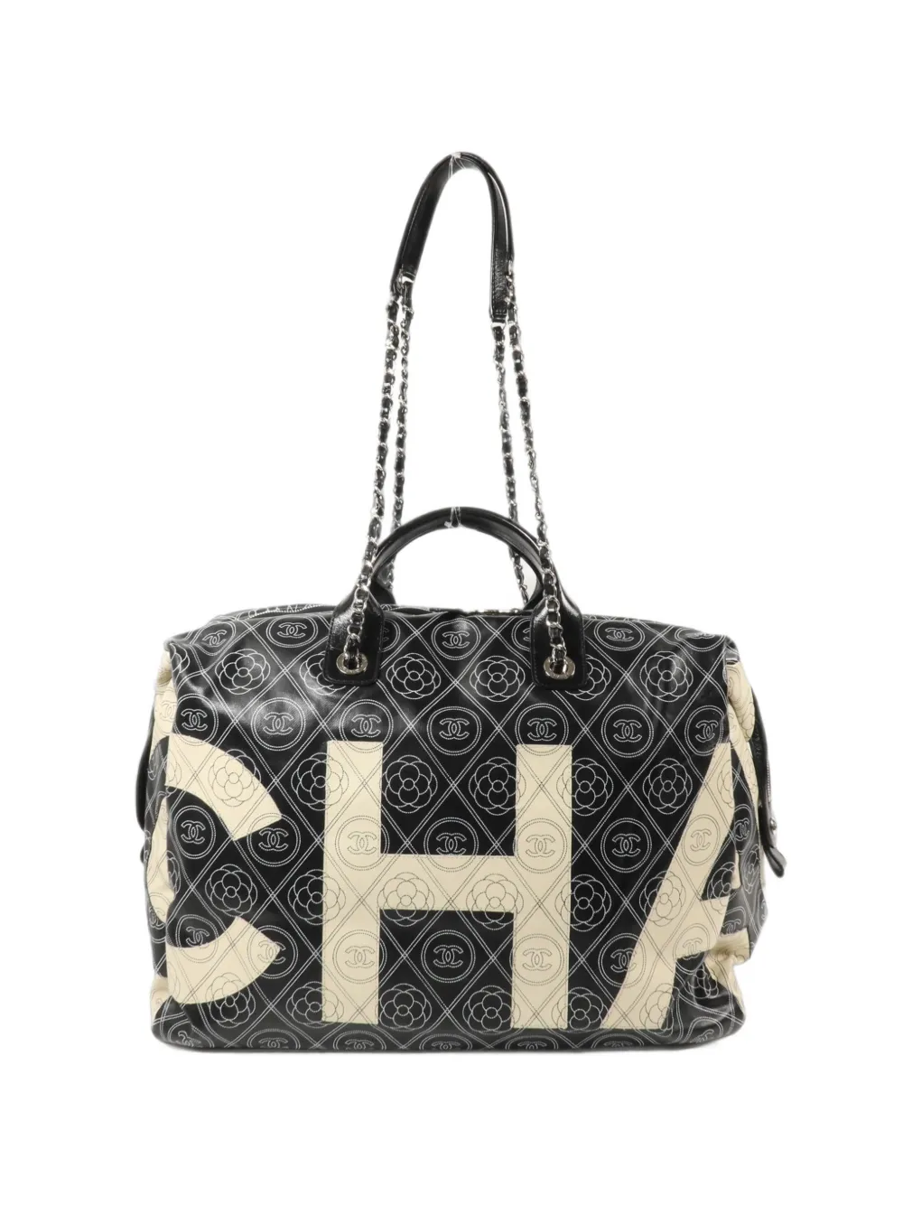 CHANEL Pre-Owned maxi CC Camellia tote bag - Black