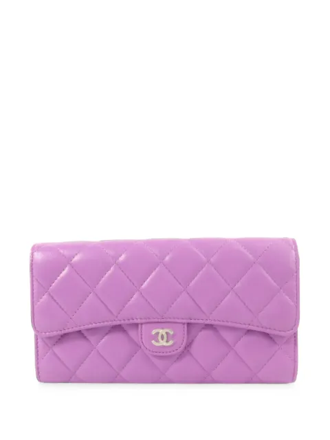 CHANEL Pre-Owned CC quilted long lambskin wallet