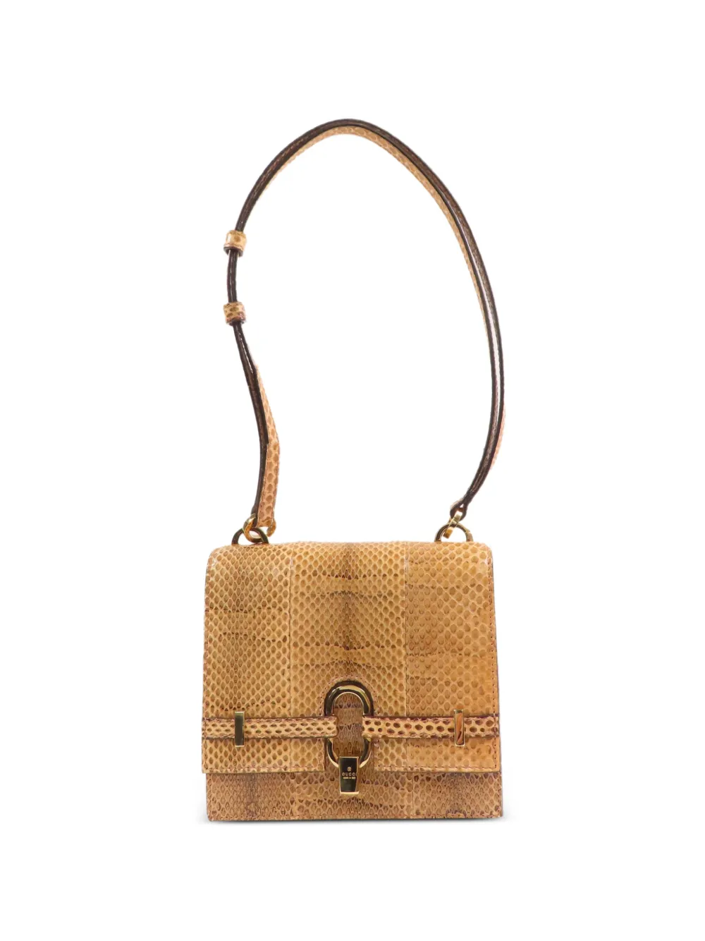 Gucci Pre-Owned python-skin handbag - Marrone