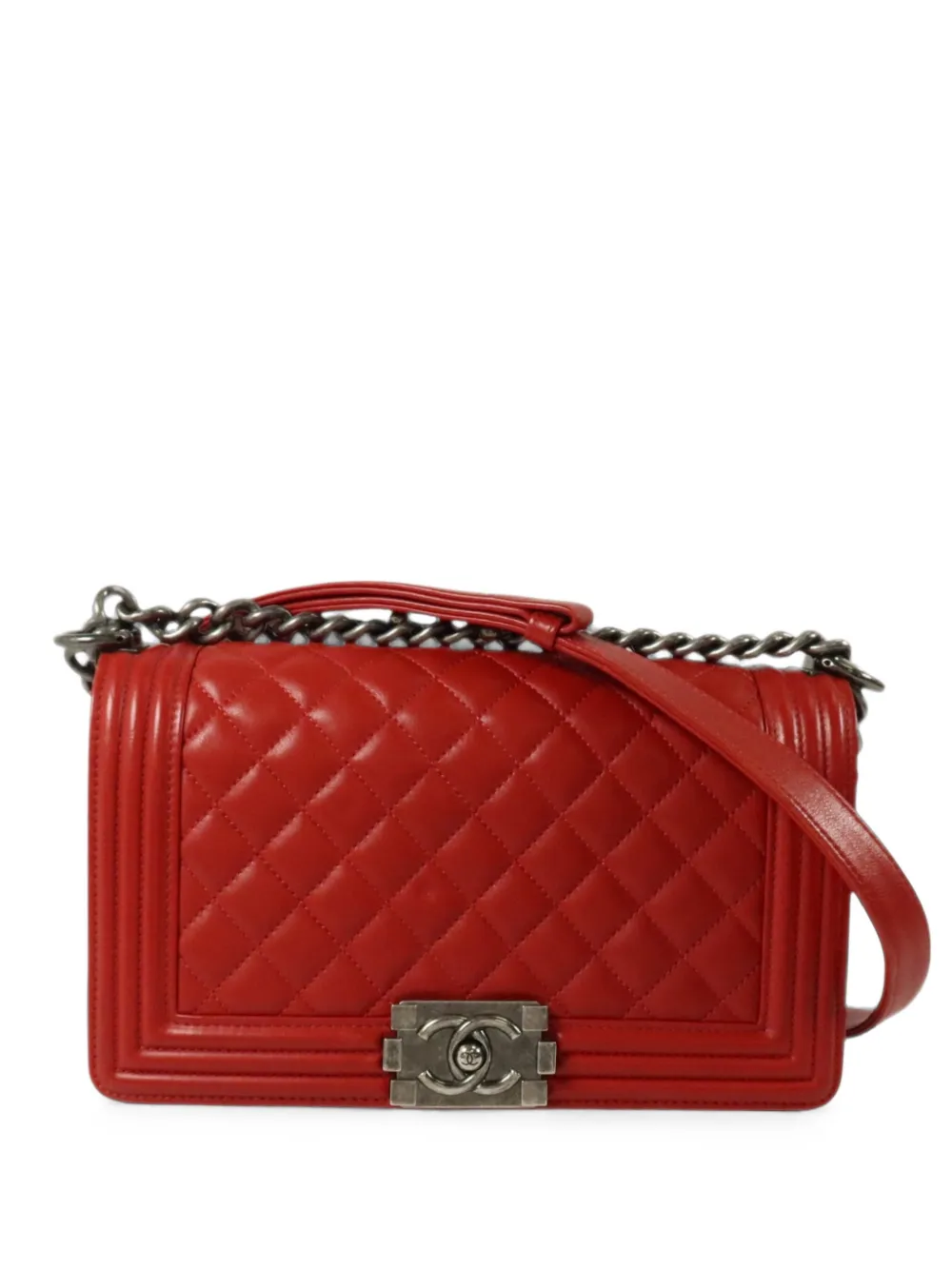 CHANEL Pre-Owned 25 Boy quilted shoulder bag - Rosso