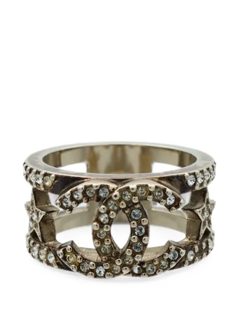 CHANEL Pre-Owned crystal and star ring